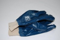 Rękawice robocze nitrylowe - niebieskie ze ściągaczem para